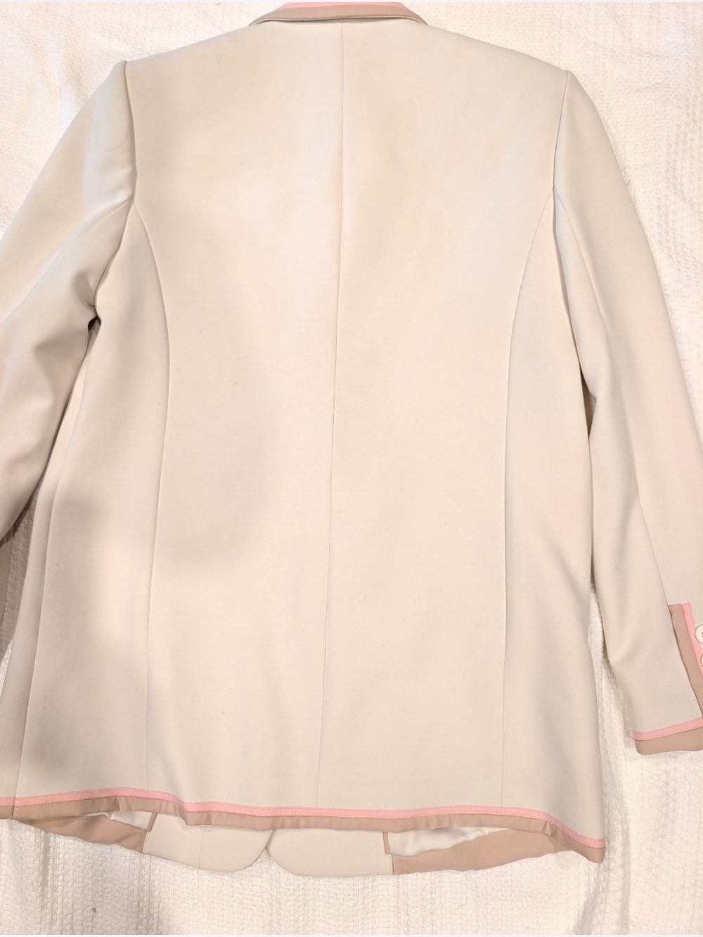Alice + Olivia Cream Blazer with Pink and Tan Trim - Picture 4 of 6